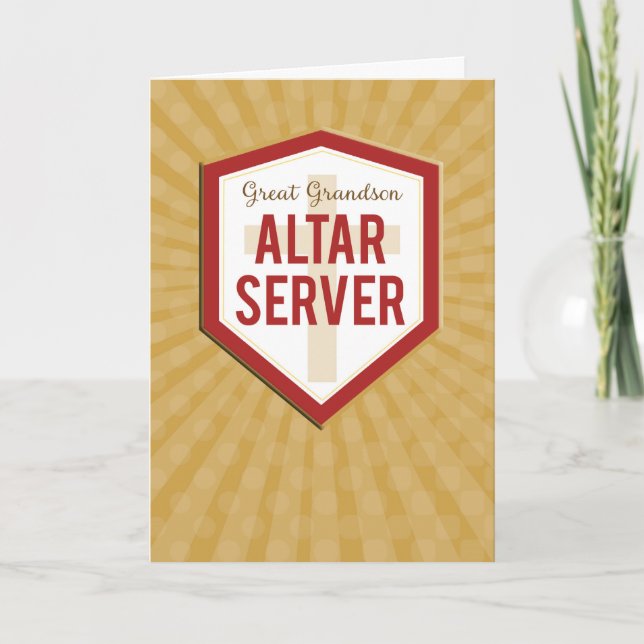 Great Grandson Altar Server Congratulations Card (Front)