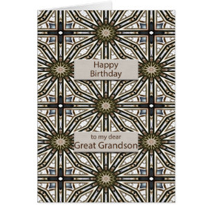 Great Grandson Birthday Abstract Mandala Design Cards
