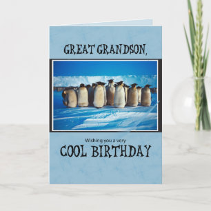 Great Grandson Birthday, Penguins Card