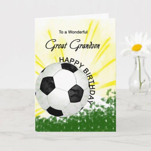Great Grandson Birthday Soccer Card