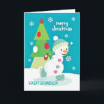 Great Grandson Christmas Snowman Ice Skating Holiday Card<br><div class="desc">Send your hugs and kisses and Christmas wishes to a special Great Grandson with this colorful and fun Ice Skating Snowman Christmas card. Snowman courtesy of PrettyGrafik.</div>