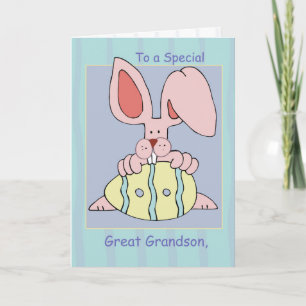 Great Grandson Ear-Resistible Easter Holiday Card