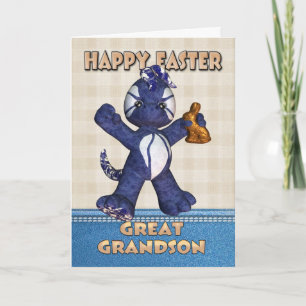 Great Grandson Easter Card - Denim Dragon Chocolat