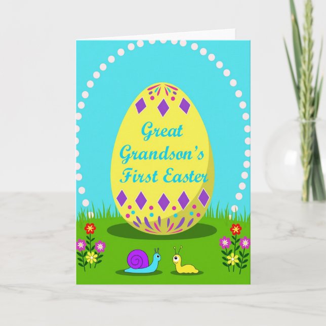Great Grandson First Easter Card (Front)