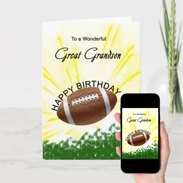 9th Birthday Card Grandson Football