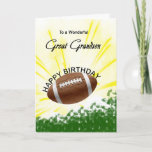 Great Grandson Football Birthday Card<br><div class="desc">Give your football loving great grandson a football card with an explosive football theme! A football with the words 'To a wonderful great grandson'.</div>
