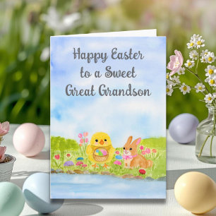 Great Grandson Happy Easter Baby Chick Card