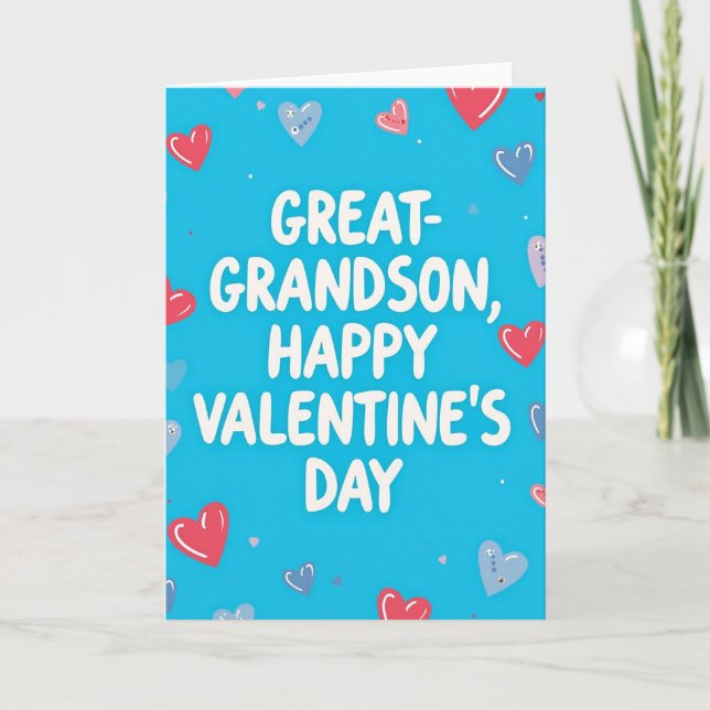 Great Grandson Happy Valentines Day Card (Front)