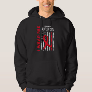 Great Grandson Heart Disease Awareness Flag Matchi Hoodie