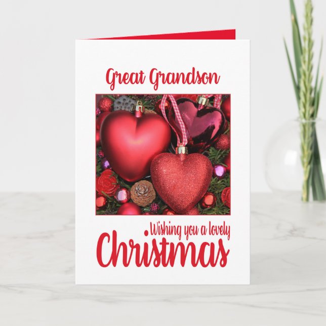 Great Grandson Lovely Christmas card (Front)