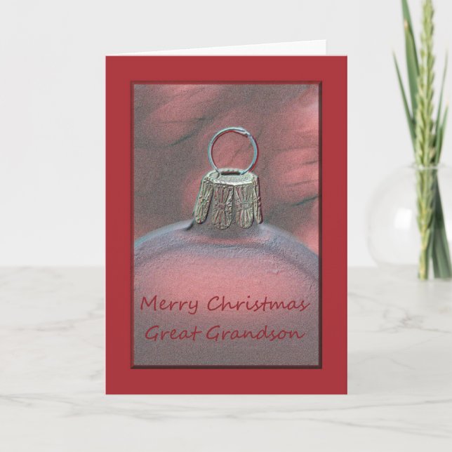 Great Grandson Merry Christmas Holiday Card (Front)