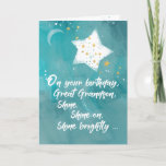 Great Grandson Tween or Teen Birthday Night Sky Card<br><div class="desc">Your great grandson is celebrating his birthday today. This card is designed to inspire him and encourage him to shine bright a person. He will surely like this card.</div>