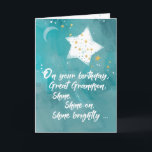 Great Grandson Tween or Teen Birthday Night Sky Card<br><div class="desc">Your great grandson is celebrating his birthday today. This card is designed to inspire him and encourage him to shine bright a person. He will surely like this card.</div>