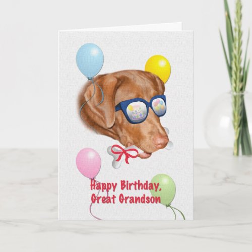 Great Grandsons Birthday Card with Labrador Dog