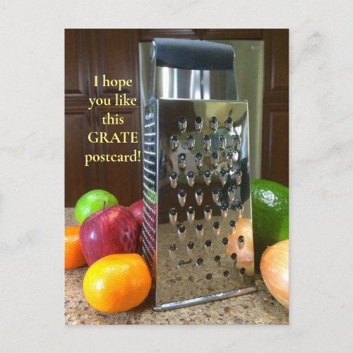 Great Grate Pun Funny Food Postcard Postcrossing Postcard