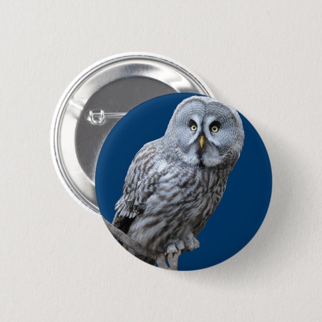 Great Gray Owl Button (Front & Back)