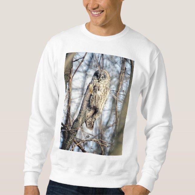 Great Gray Owl - Creamy Brown Watcher Sweatshirt (Front)