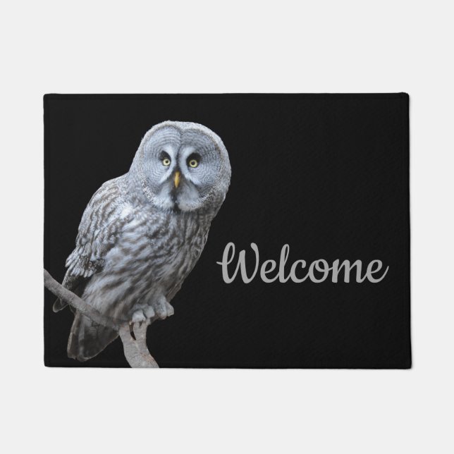 Great Gray Owl Doormat (Front)