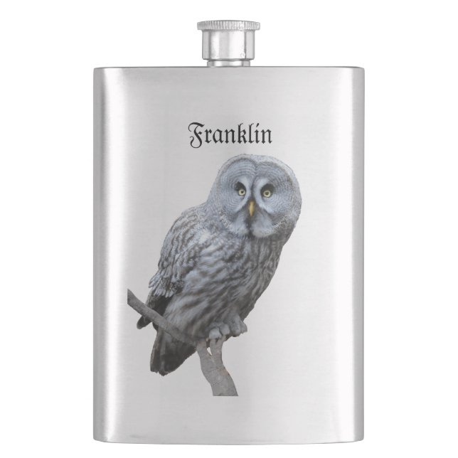 Great Gray Owl Flask (Front)