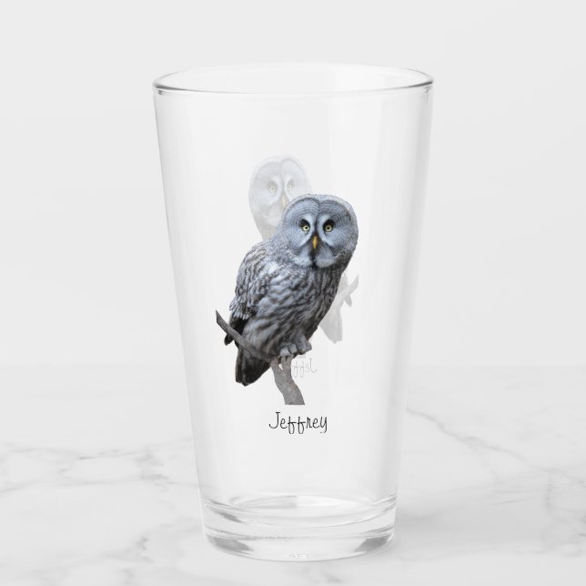 Great Gray Owl Glass (Front)