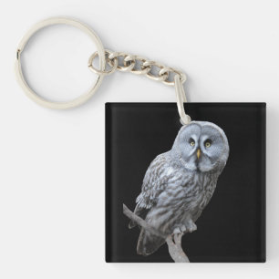 Great Gray Owl Keychain