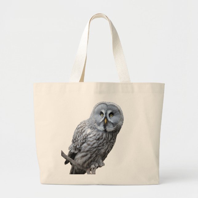 Great Gray Owl Large Tote Bag (Front)