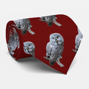 Great Gray Owl Neck Tie