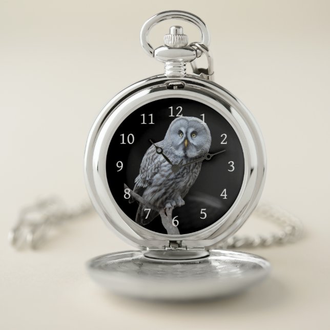 Great Gray Owl Pocket Watch (Inside)