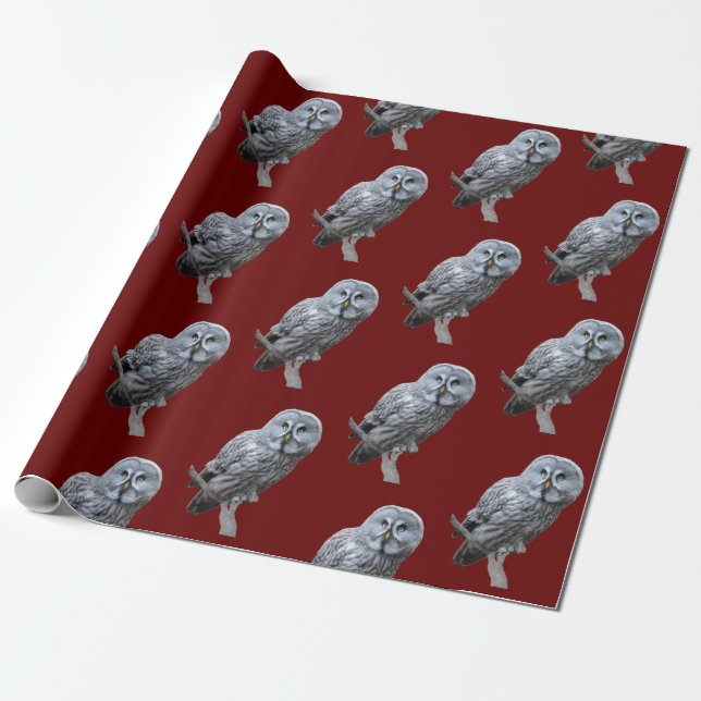 Great Gray Owl Wrapping Paper (Unrolled)