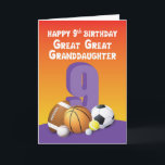 Great Great Granddaughter 9th Birthday Sports Ball Card<br><div class="desc">Happy 9th birthday to your dearest great great granddaughter! And to celebrate with her on this special day,  you can give this card to express fun birthday greetings for her.</div>