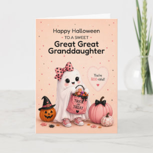 Great Great Granddaughter Halloween Cute Ghost Card