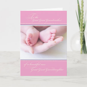 Great Great Grandparents, Pink Congratulations Card