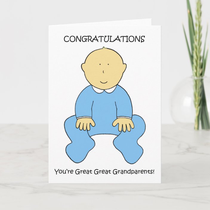 Great Great Grandparents to Boy Congratulations Card | Zazzle.com