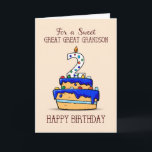 Great Great Grandson 2nd Birthday, Sweet Blue Cake Card<br><div class="desc">Join in the celebration as your great great grandson turn two. This card with a sweet cake on the front is perfect to send on this occasion. This will make his already sweet day sweeter.</div>