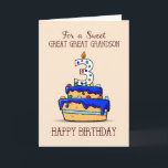 Great Great Grandson 3rd Birthday, Sweet Blue Cake Card<br><div class="desc">When he turns three,  your great great grandson deserves the sweetest greetings and message ever. With a sweet cake a colorful candies on the front,  this card does just that,  to bring sweet greetings and message for the celebrant on his 3rd birthday.</div>