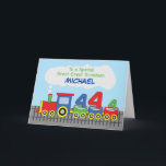 Great Great Grandson 4th Birthday Colorful Train Card<br><div class="desc">Take this opportunity to order this card now if you want to send fun and colorful birthday greetings for a great great grandson as he celebrates his 4th birthday soon. You also have the option of customizing the cover with his name.</div>