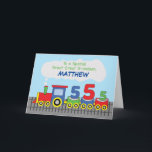 Great Great Grandson 5th Birthday Colorful Train Card<br><div class="desc">This card will be great for Matthew,  or Michael,  or even for Christopher because the customizable front enables you to personalize this for any great great grandson who will be celebrating a 5th birthday.</div>