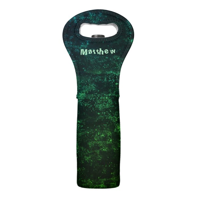 Great Green Abstract Design Wine Bag (Front)