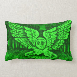 Great Green Owl Throw Pillow