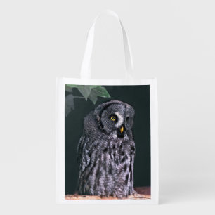 Great Grey Owl Halloween Wildlife Art Grocery Bag