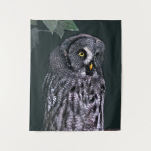 Great Grey Owl Halloween Wildlife Art Tapestry