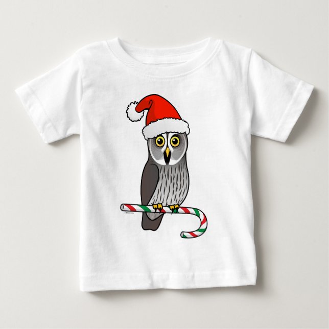 Great Grey Owl Santa Baby T-Shirt (Front)
