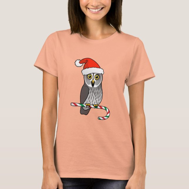 Great Grey Owl Santa T-Shirt (Front)