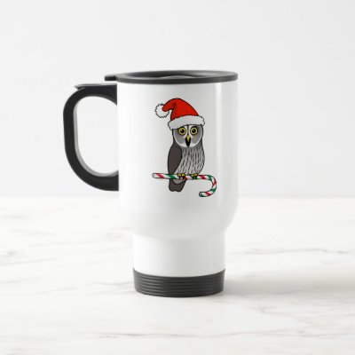Great Grey Owl Santa Travel Mug
