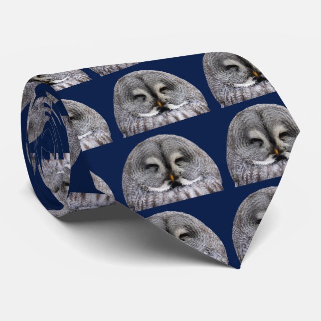 Great Grey Owl Tie (Rolled)