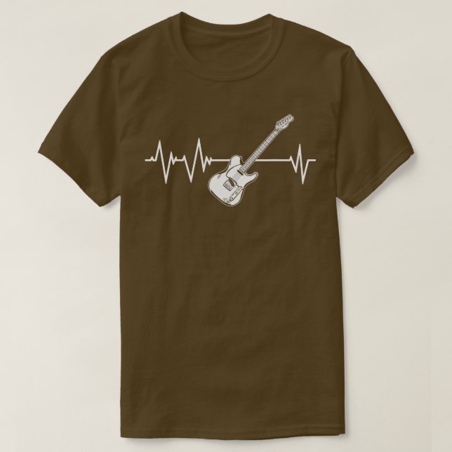 Great Guitar Heartbeat Gift Bass Guitarist  T-Shirt (Design Front)