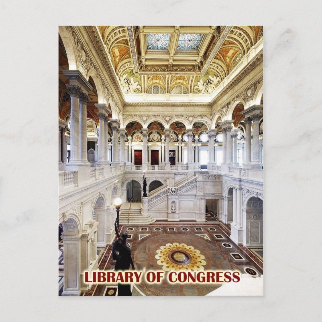 Great Hall, Library of Congress, Washington, DC Postcard (Front)