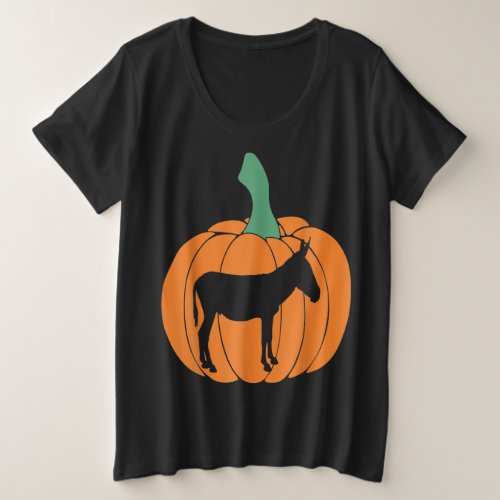 Great Halloween With Pumpkin  Donkey Lover  Plus Size T_Shirt
