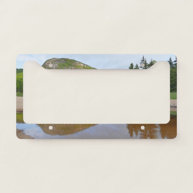 Great Head Reflection at Sand Beach License Plate Frame (Front)