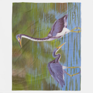 Great Herons Fleece Blanket